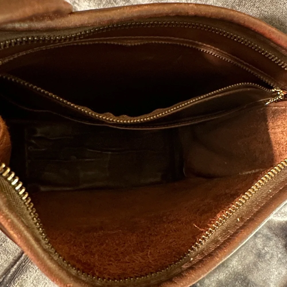 Coach Brown Leather Vintage Legacy Shoulder Crossbody Zip Top Bag Made In USA - Picture 12 of 13